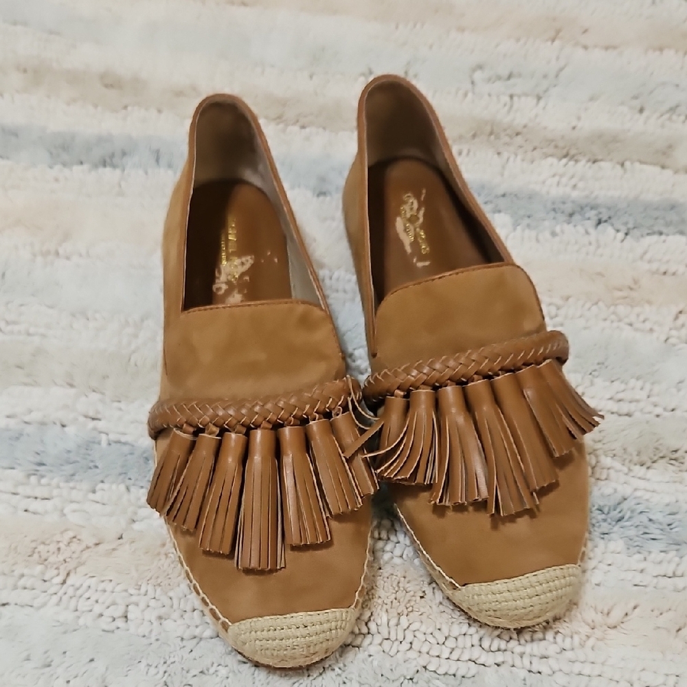 Michael Kors Brown Espadrille Tassel Loafers Size 8
